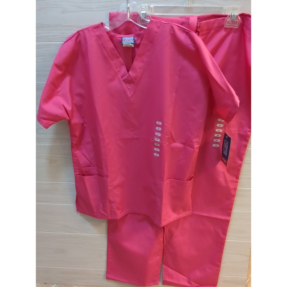 Chreokee dark pink scrubs top pants set women M Medium w/tags cargo pants w/MARK